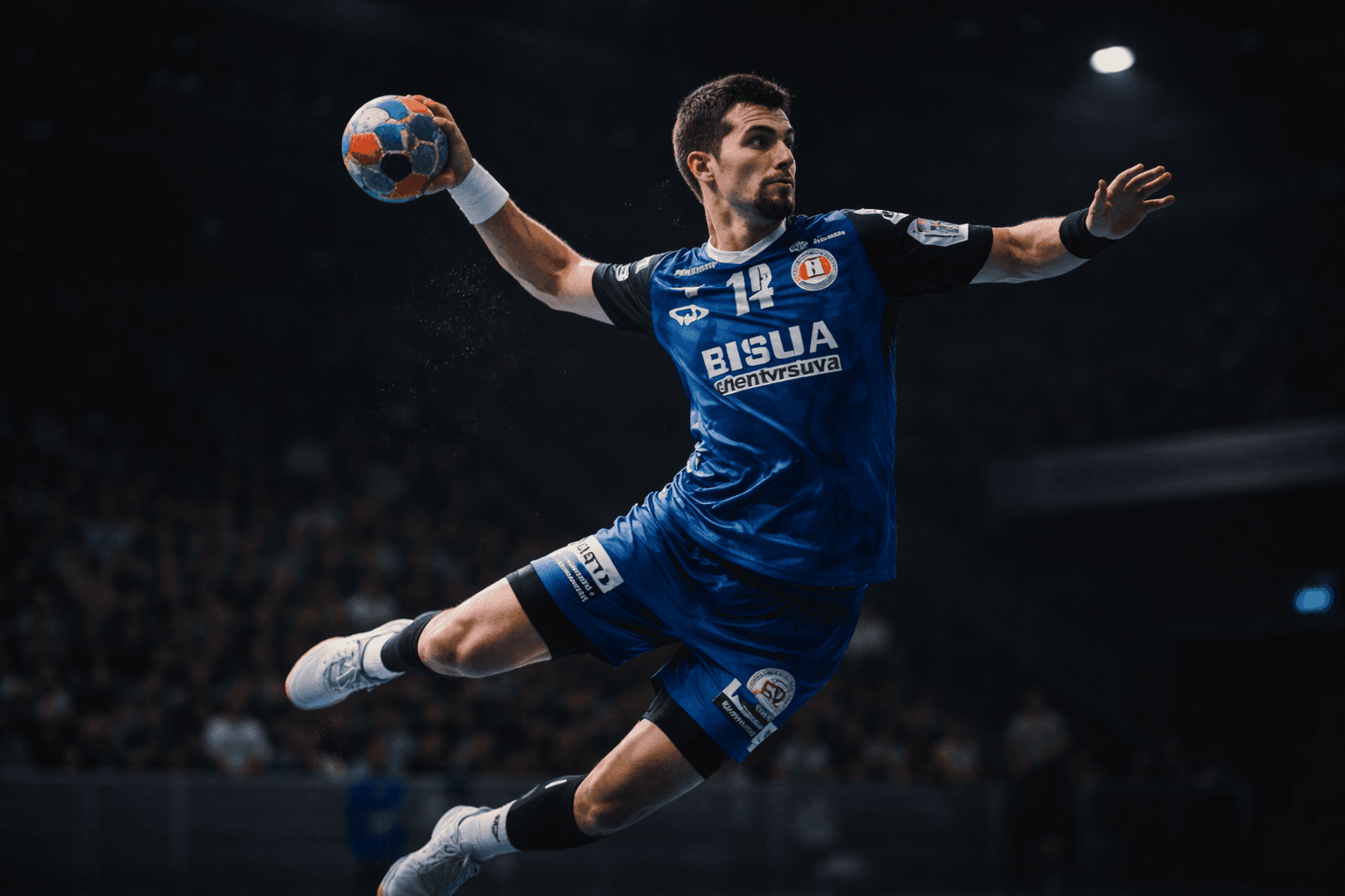 Handball player in action